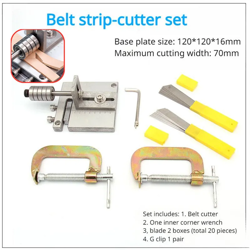 Belt Cutter Alloy Material Graduated Leather Rope Strip-cutter DIY Belt Clipping Strip Bag /waistband Leather Making Tool Set