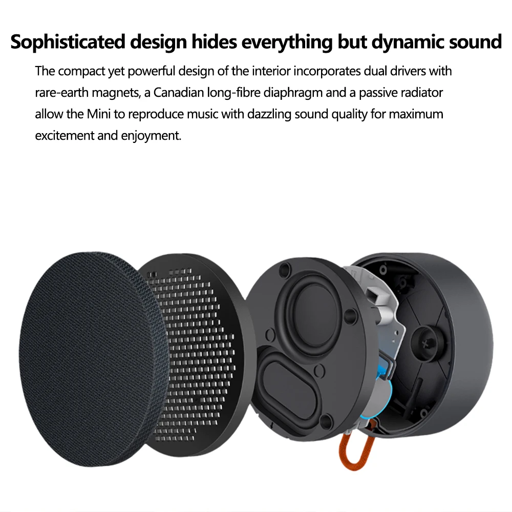 Versão global Xiaomi Mi Alto-falante Bluetooth portátil ao ar livre Bluetooth 5.0 IP67 à prova d'água 2000mAh Bateria