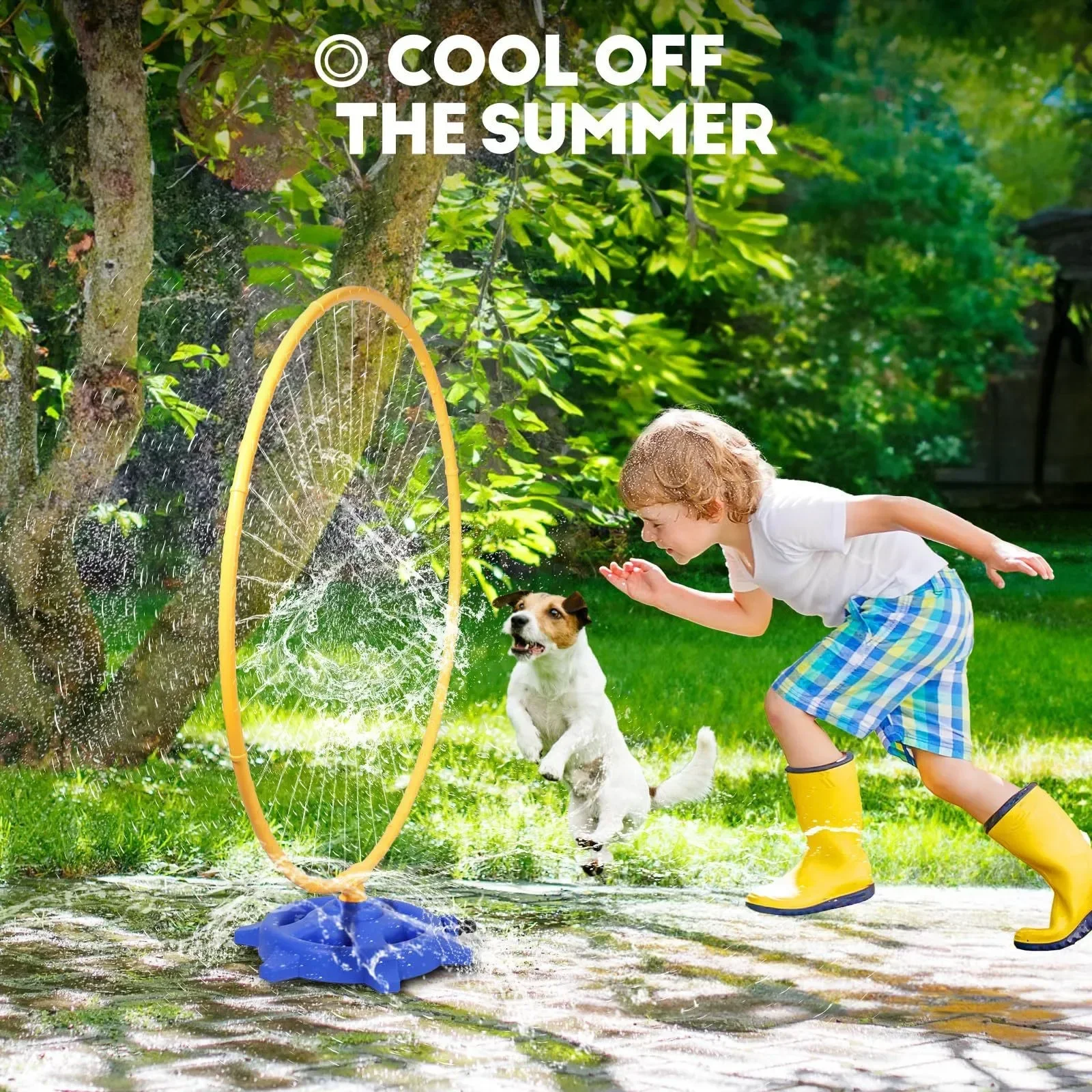 เด็ก Sprinkler น้ําวงกลมแหวนหมุนสเปรย์สวนกลางแจ้งน้ําของเล่นเล่นชุด Backyard สนามหญ้า Sprinkler ของเล่นสําหรับชายหญิง