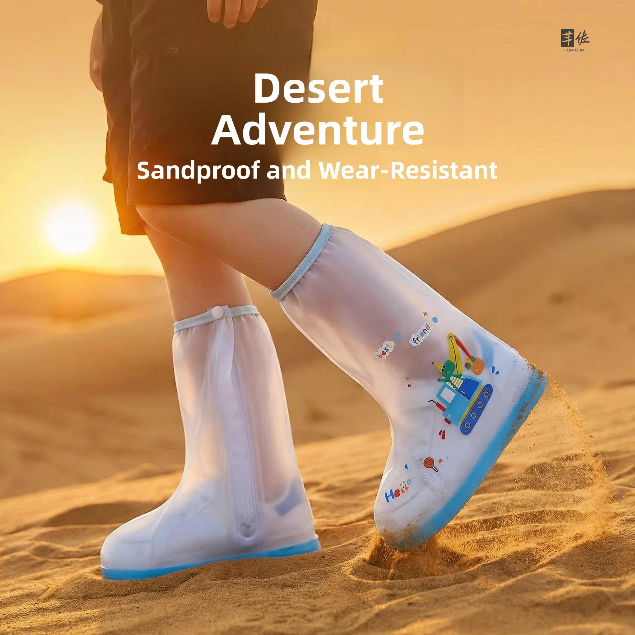 thickened-outdoor-travel-anti-sand-shoe-covers-unisex-children's-high-tube-waterproof-dustproof-hiking-equipment-for-desert-t