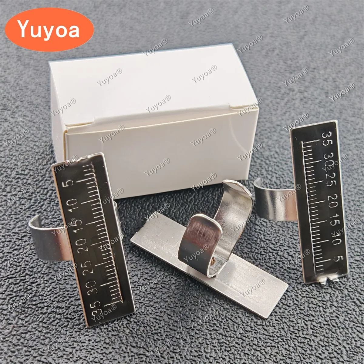 50pcs Stainless Steel Dental Span Ring Precision Finger Ruler Endodontic Measure Scale Gauge Dentistry Measuring Tool
