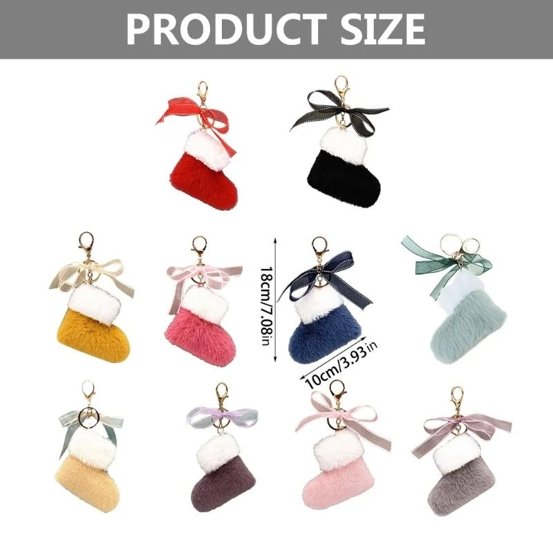 Dễ thương Boot Plush Móc khóa Boot Trang trí Phụ kiện Thời trang lô Clip 15UB