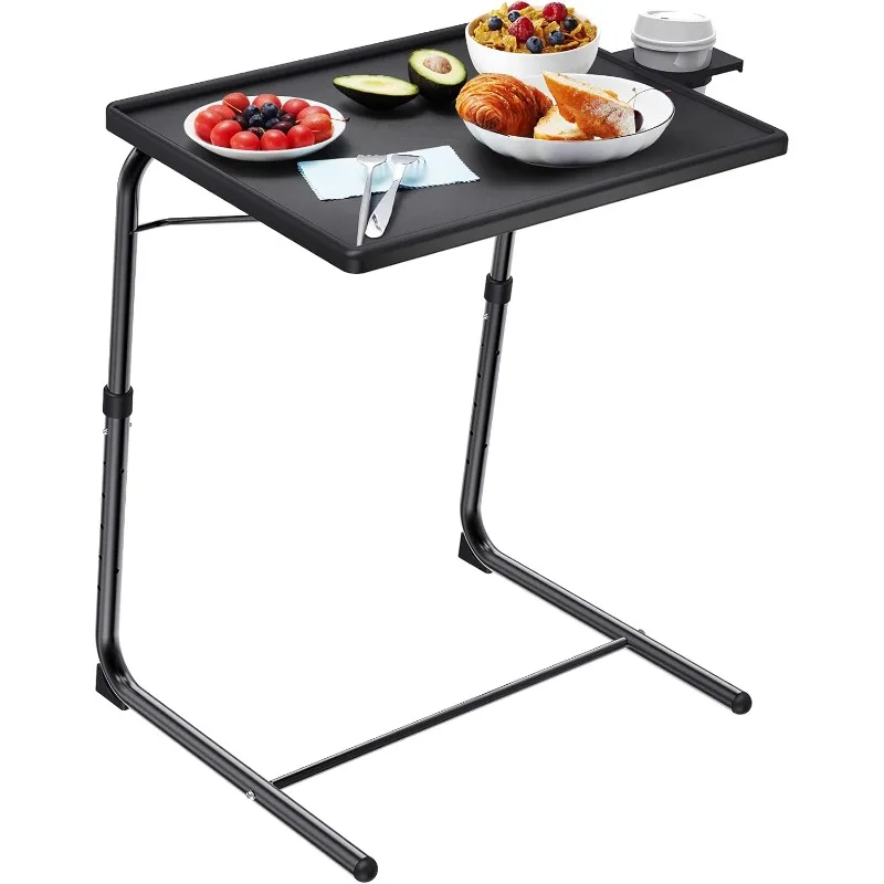 

Adjustable TV Tray Table - TV Dinner Tray on Bed & Sofa, Comfortable Folding Table with 6 Height & 3 Tilt Angle Adjustments