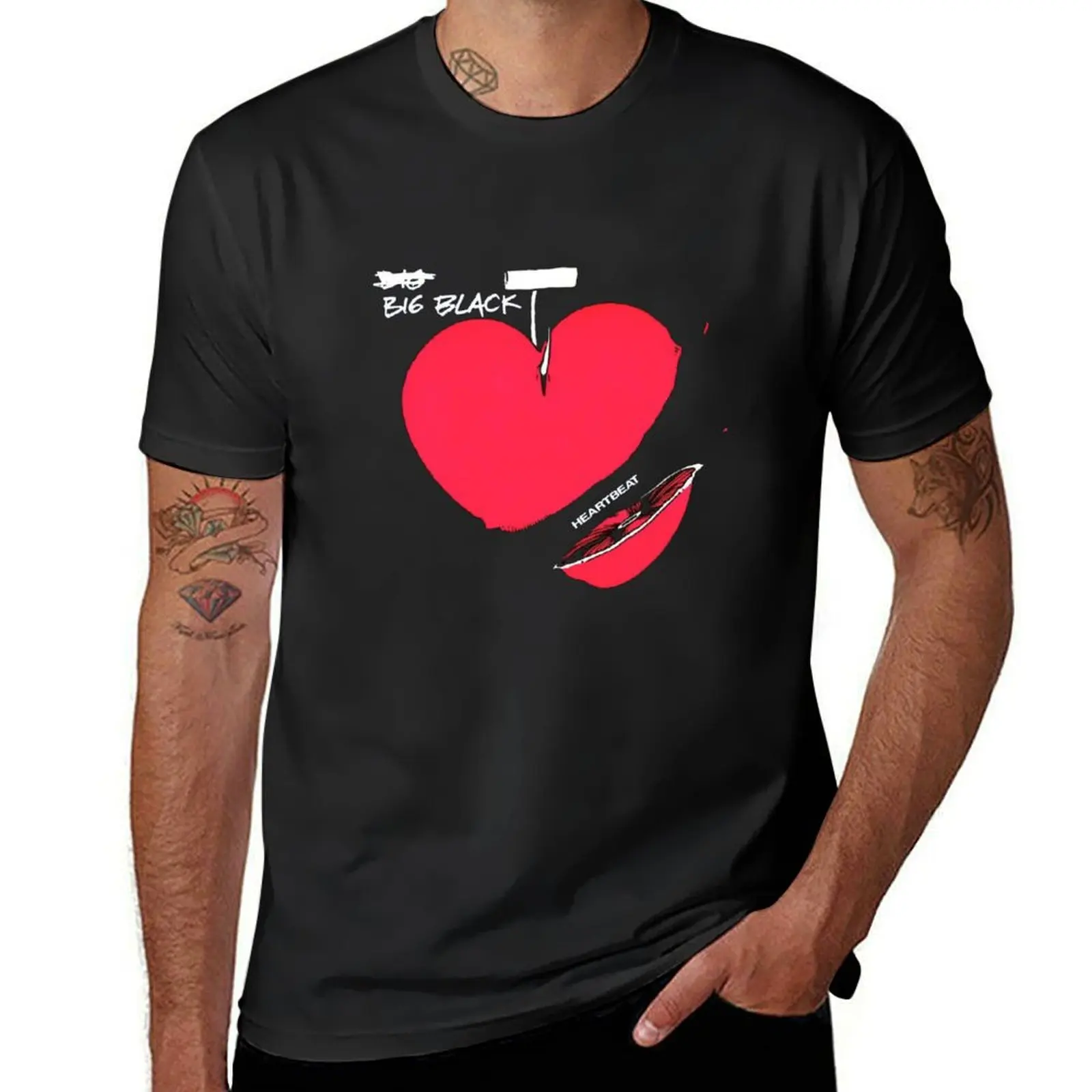 Big Black Albini Heartbeat T-Shirt vintage sports fans Short sleeve tee workout shirts for men