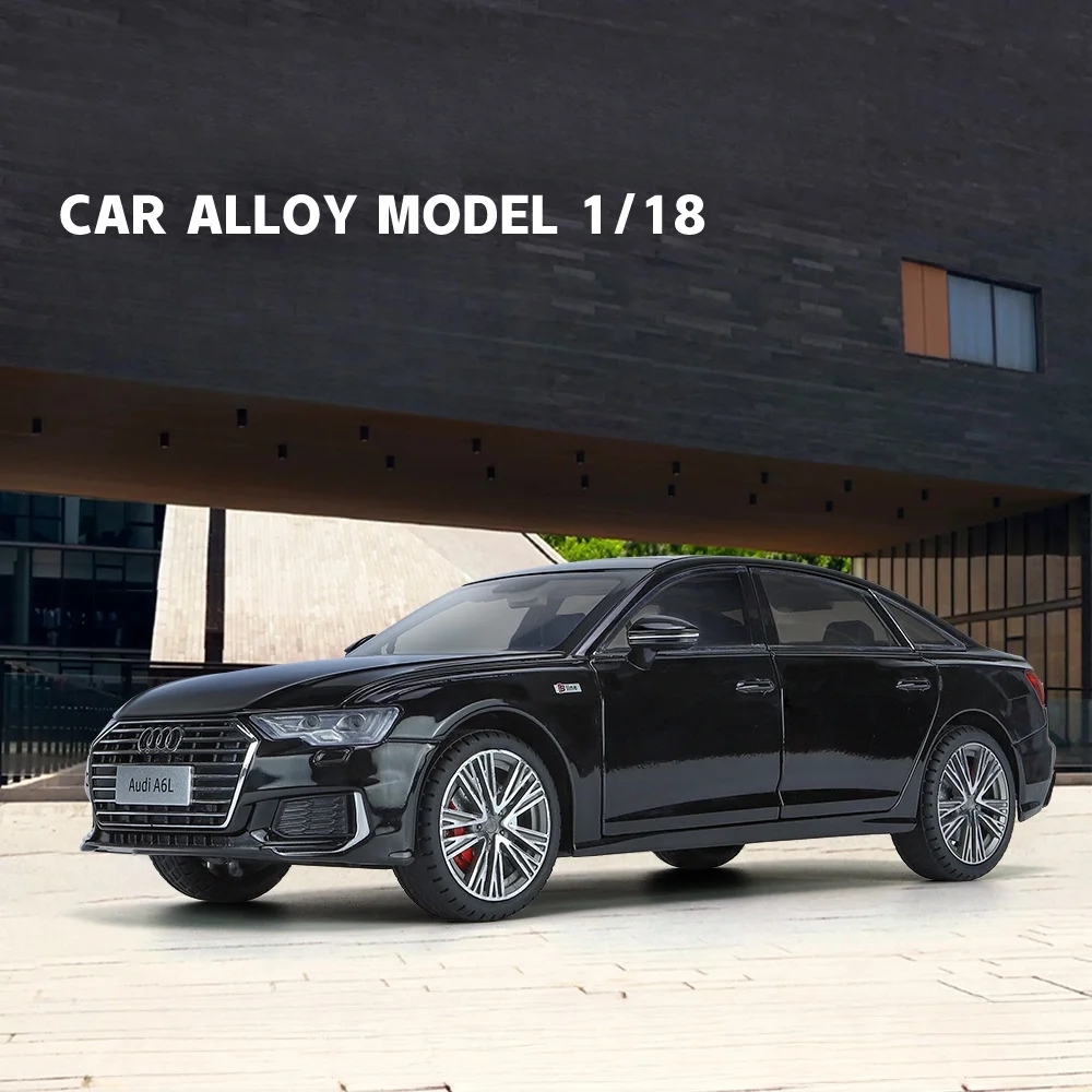 

1/18 Audi A6L car model toy, alloy die-casting with pull type lighting and sound system, gift for boys and children