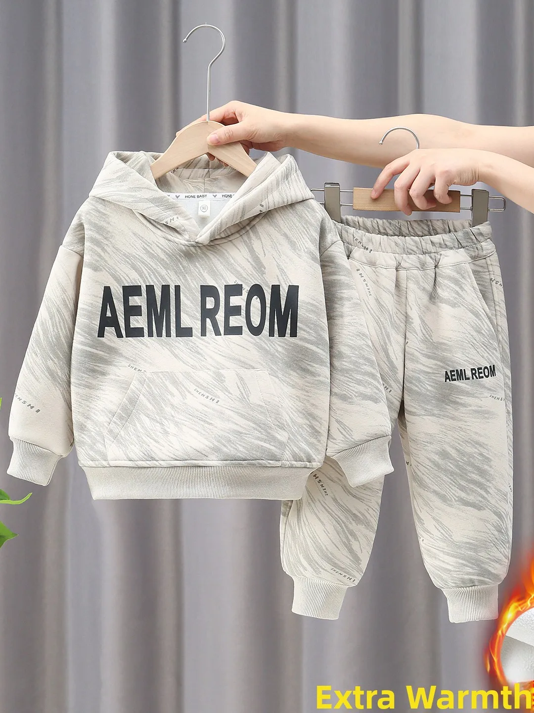 

Комплект из толстовки и брюк Thiened Fce для мальчиков, осенне-зимняя повседневная спортивная одежда, костюм из двух предметов для подростков, модный и крутой