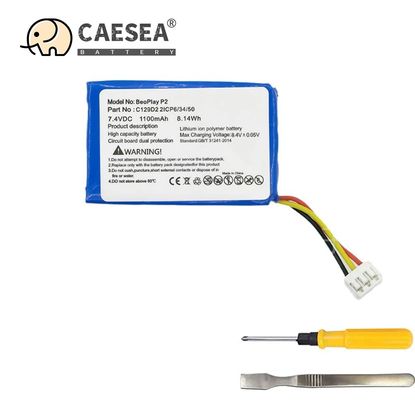 

CAESEA 7.4V 1100mAh C129D2 Replacement Battery for Beoplay P2 Portable Bluetooth Speaker