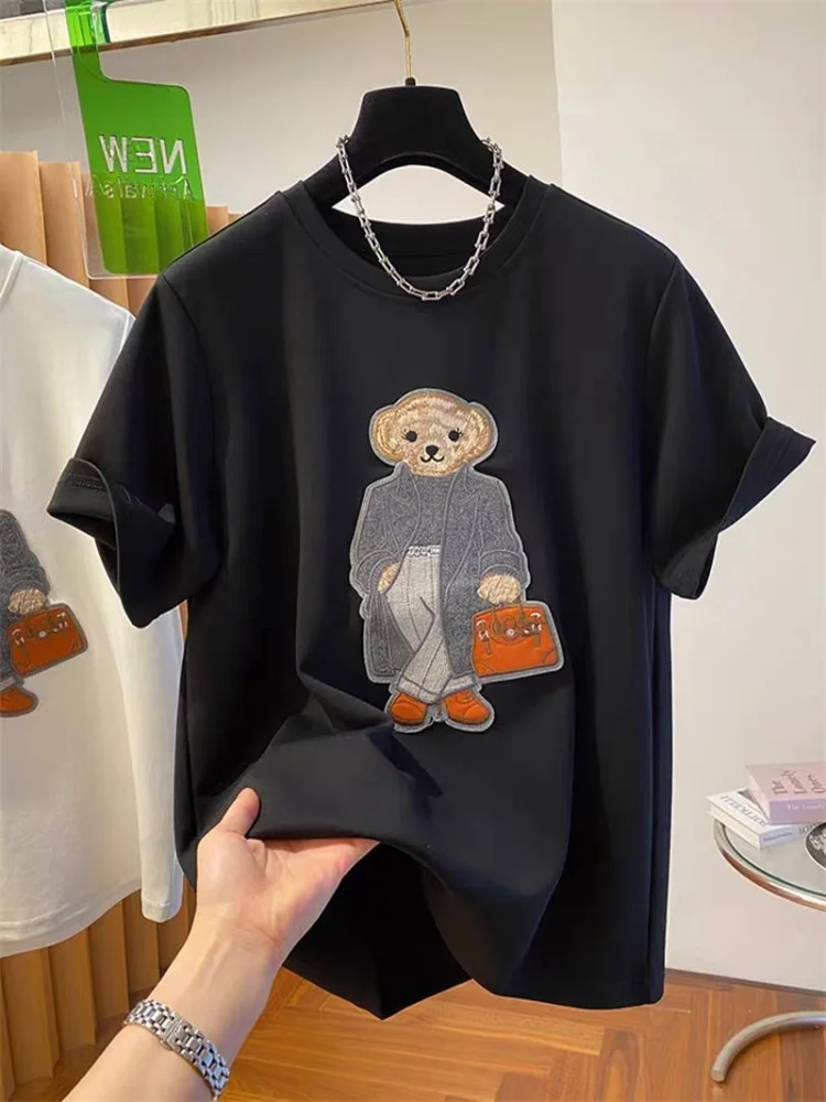 Luxury Brand Designer High-end Print Men\'s Ralph Bear T-Shirt Loose Women\'s Lauren Bear T-Shirt Summer New 2024 Oversized M-3XL