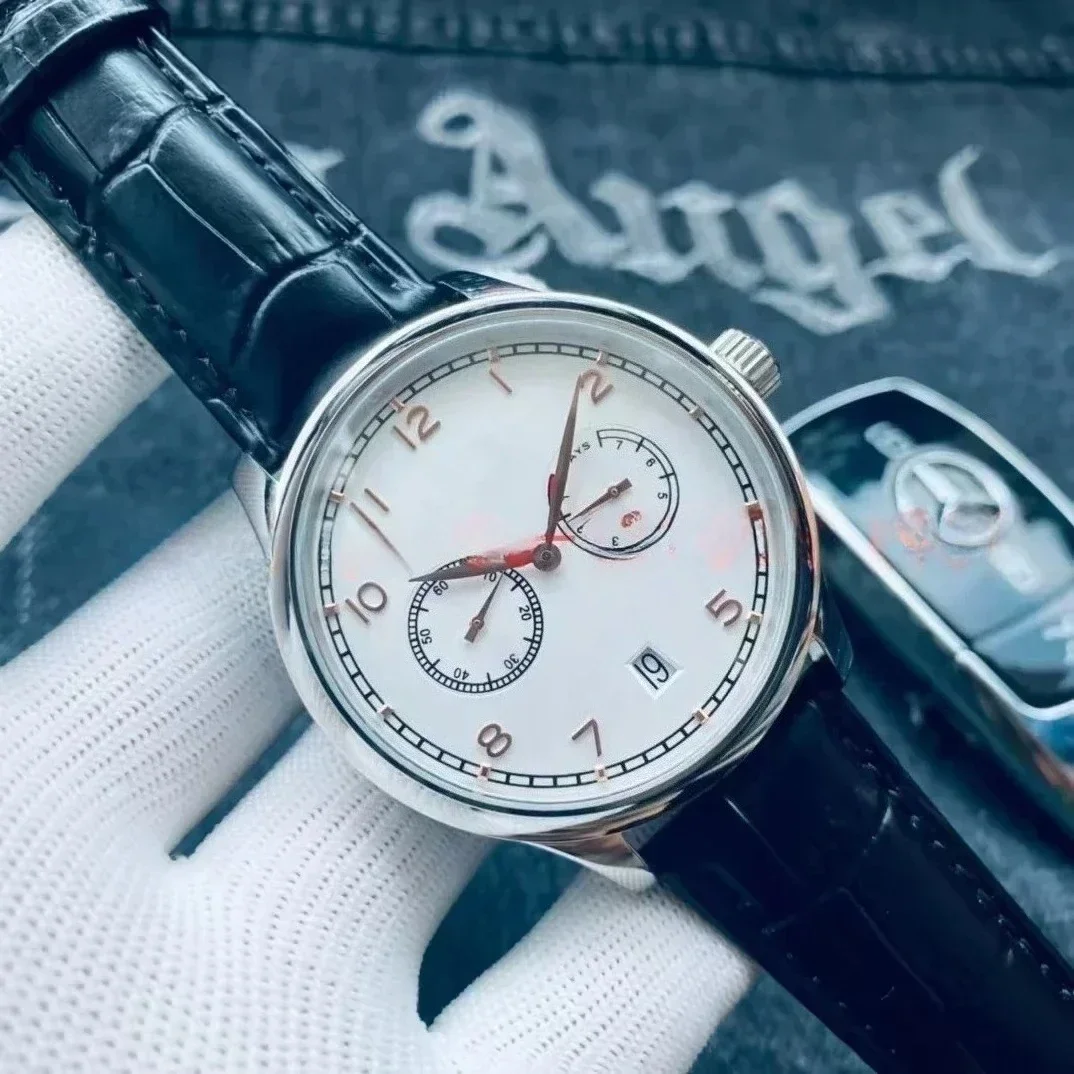 Роскошные наручные часы с датой, мужские механические автоматические брендовые часы из нержавеющей стали, черная, синяя кожа, по индивидуальному заказу