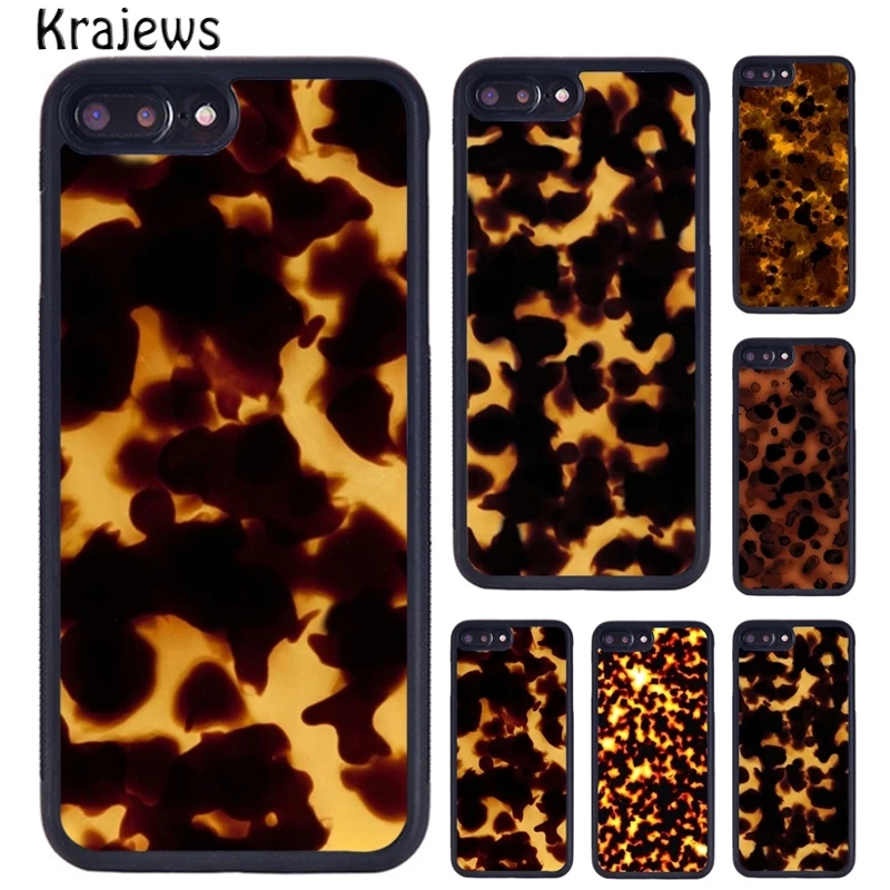 Krajews Tortoise Marble Pattern Phone Case For iPhone 16 15 14 plus 11 12 mini 13 Pro X XR XS Max cover shell coque