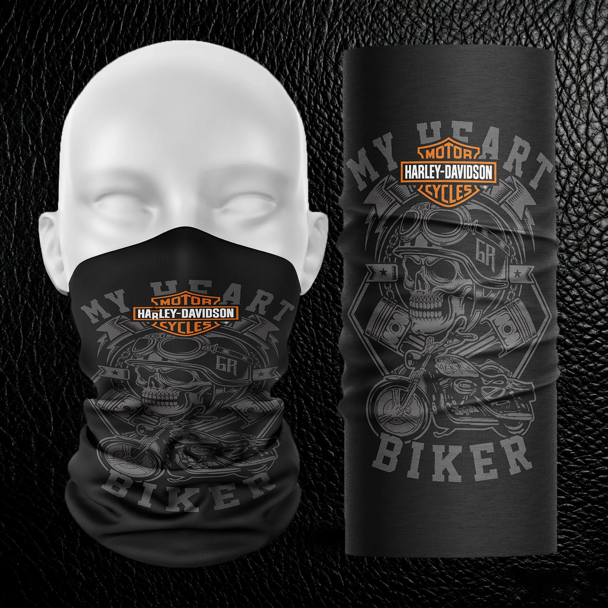Für Harley Davidson Motorrad-Sonnenschutzmaske, für Herren und Damen, Sport, Radfahren, Eisseide, Kopftuch, winddichter Schal, Gesichtsmaske, Schal