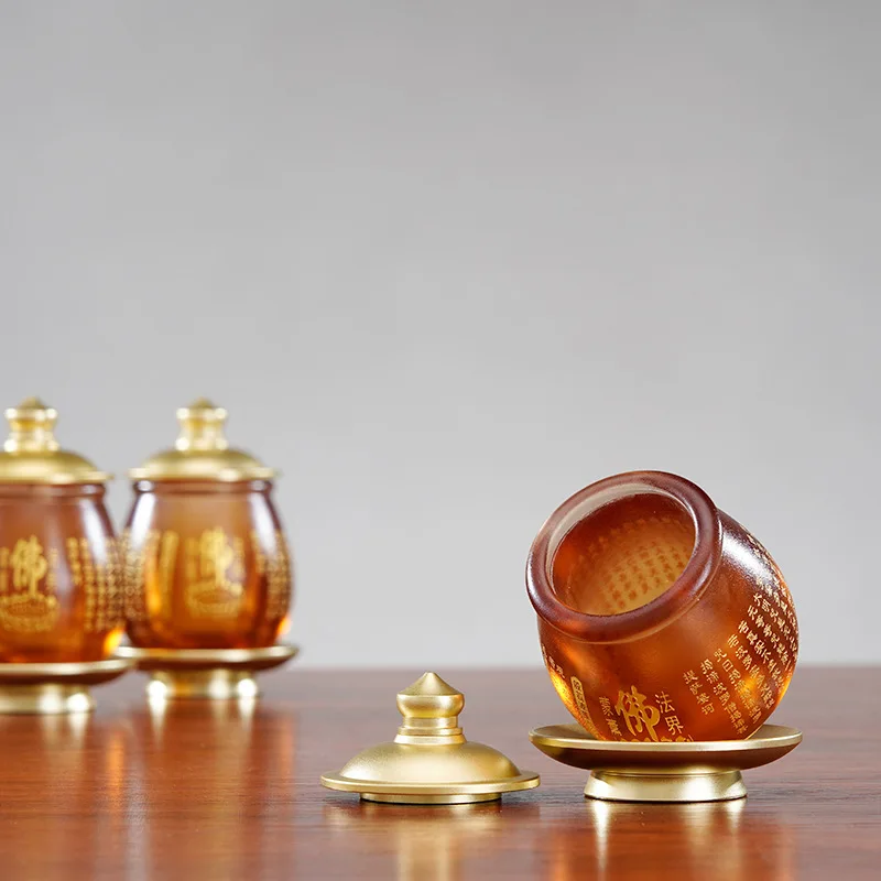 ZML Buddhist ware supplies Daquan supply set ornament glazed incense burner water supply cup