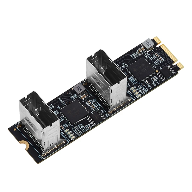 

M.2 Pcie 3.0 B+M Key To 8 Ports SATA 6G Controller Card NGFF Each Port Arrive 6Gbps With 2 Mini SAS Interface