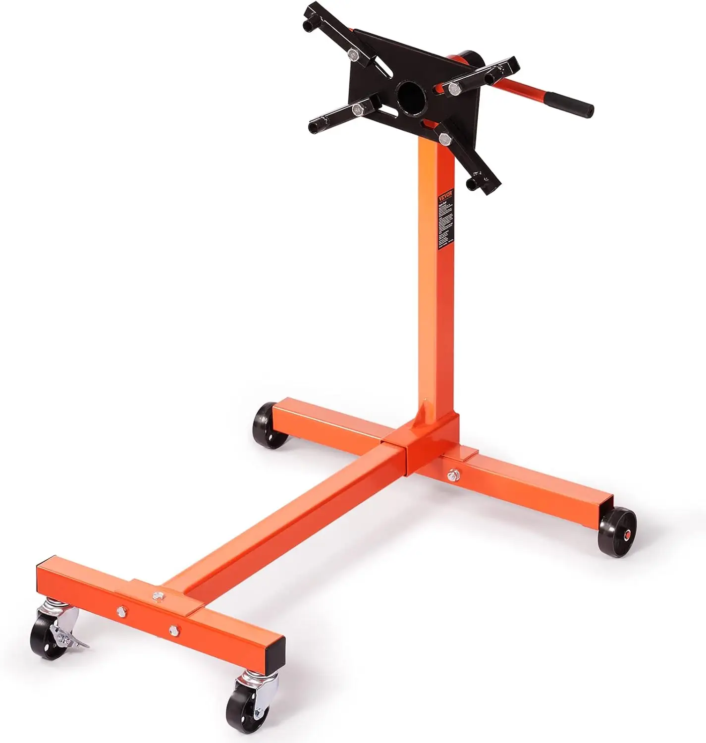 

750 lbs Rotating Engine Stand with 360° Adjustable Head, Cast Iron Dolly, 4 Arms for Auto Repair