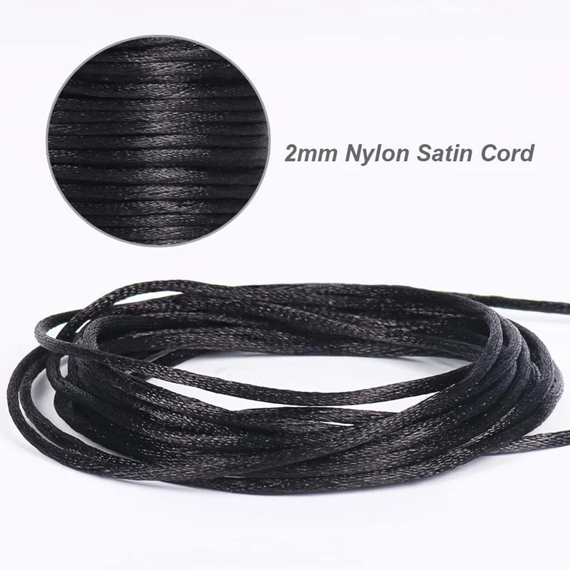 Satin Rattail Polyester Cord,295 Feet 2Mm Beading String For Macrame Bracelets, Jewelry Making, Arts And Crafts