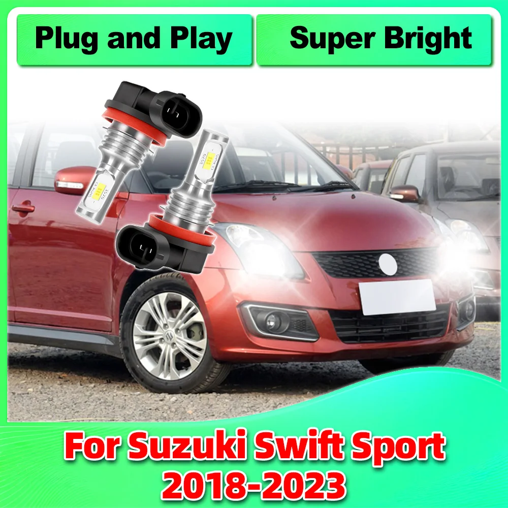 

H11 Fog Light 2PCS 12V 6000K 30000LM 3570 CSP Chips Car LED Fog Lamp Bulb High Power For Suzuki Swift Sport 2018-2023 Canbus