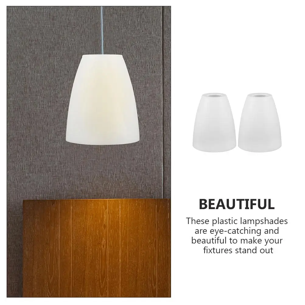 2Pcs Plastic Lampshade 42mm Middle Hole White Flat Mouth Easy Install Replacement Lamp Shades for Wall Desk Ceiling Lamp