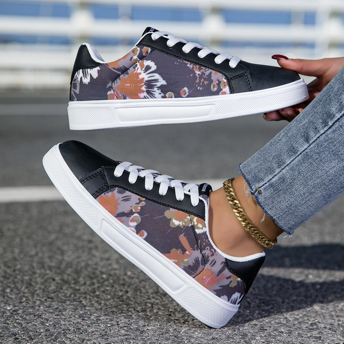 YRZL Lässige Damen-Sneaker, leichte Skateboard-Schuhe für Herren, weiche Sohle, bequeme Wanderschuhe, Unisex, modische Sneakers – Detail 4