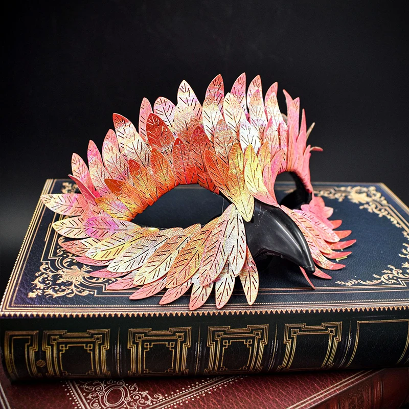 Máscara de águila con pico de pájaro, disfraz de pluma de búho, máscaras de animales de media cara, mascarada, Halloween, Carnaval, disfraz de fiesta de Purim, accesorios