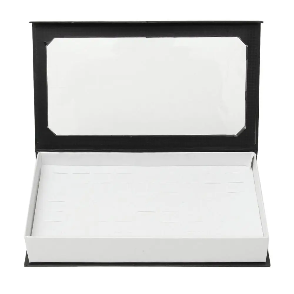 

72 Slots Ring Box Large Capacity with Transparent Cover Earrings Storage Case Exquisite Flannel Jewelry Packaging Box