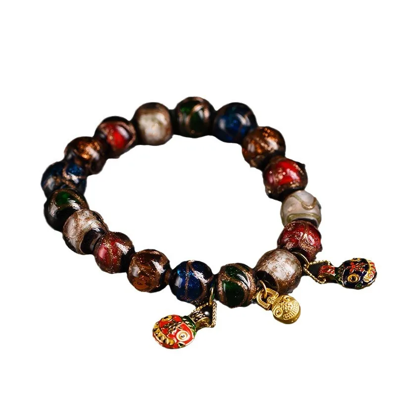 Original Ancient Method Incense Ash Glass Bracelet Five Color Perfect Multi Treasure Unisex Mala Festival Gift