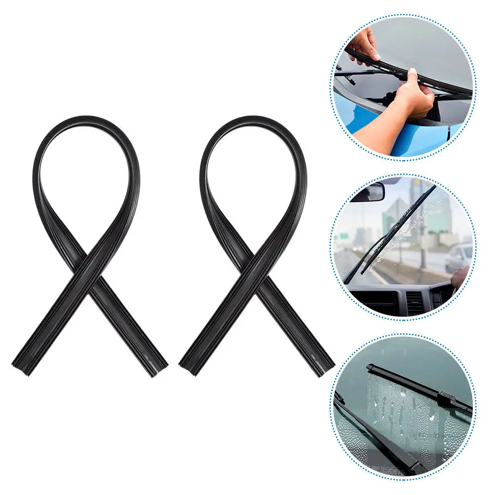 

10Pcs Rubber Windshield Wiper Refills Weather Resistant Easy Install Universal Replacement Strips for Most Car Models Rear