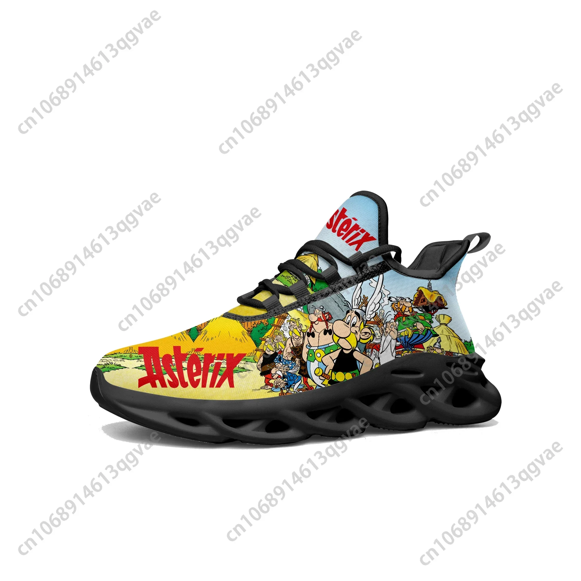 Asterix Adventure Obelix Flats Sneakers Men Women Teenager Sports Running Shoes High Quality Anime Custom Lace Up Mesh Footwear