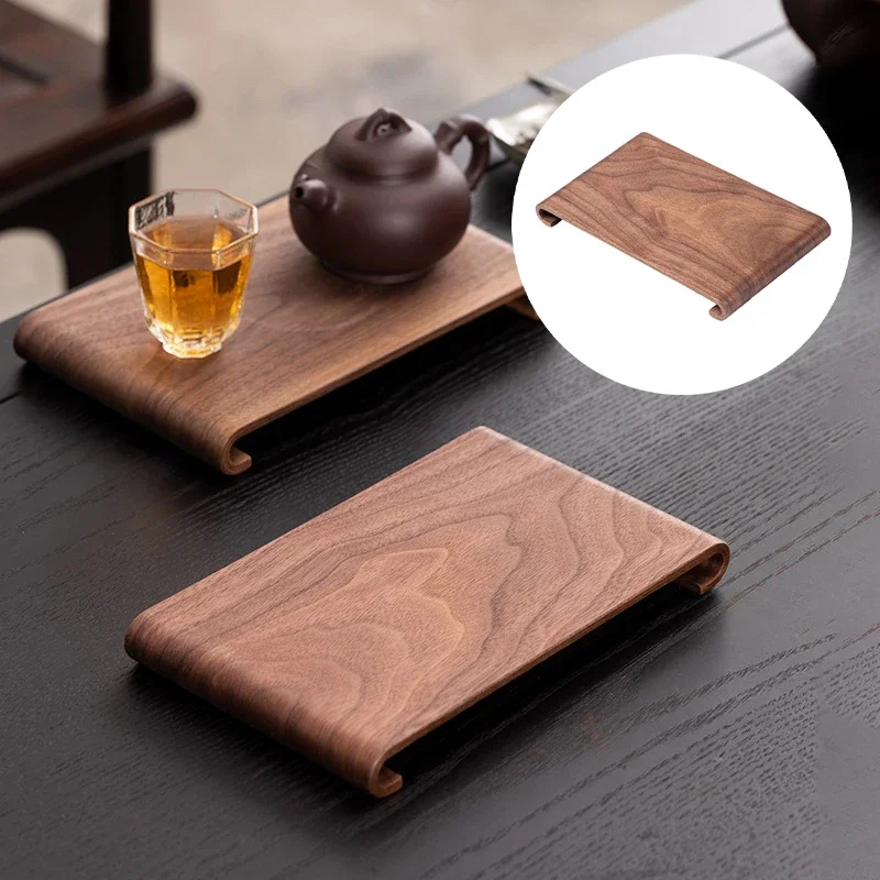 

Walnut Tea Cup Tray Wooden Soap Scented Candle Storage Holder Houseold Groggery Desktop Dessert Storage Box Decorative Plate