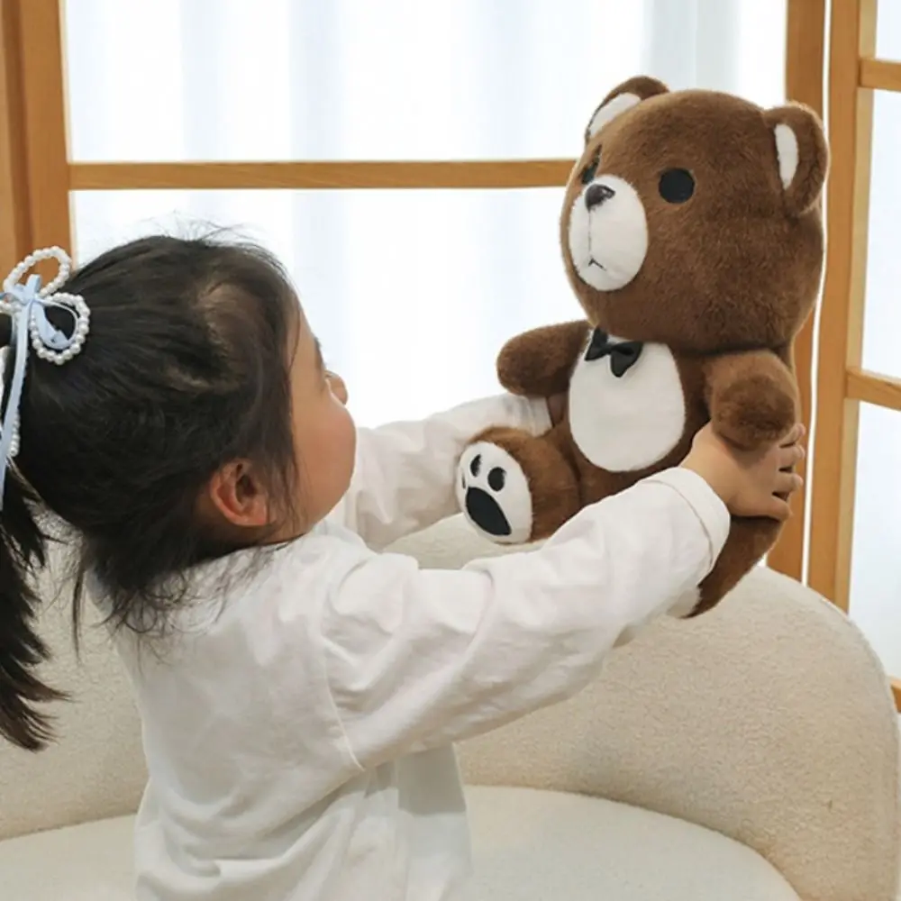 

Sitting Squinting Bear Plush Toy Fluffy Collection Stuffed Bear Doll with Wings Soft Animal Plush Doll Kids Holiday Gifts