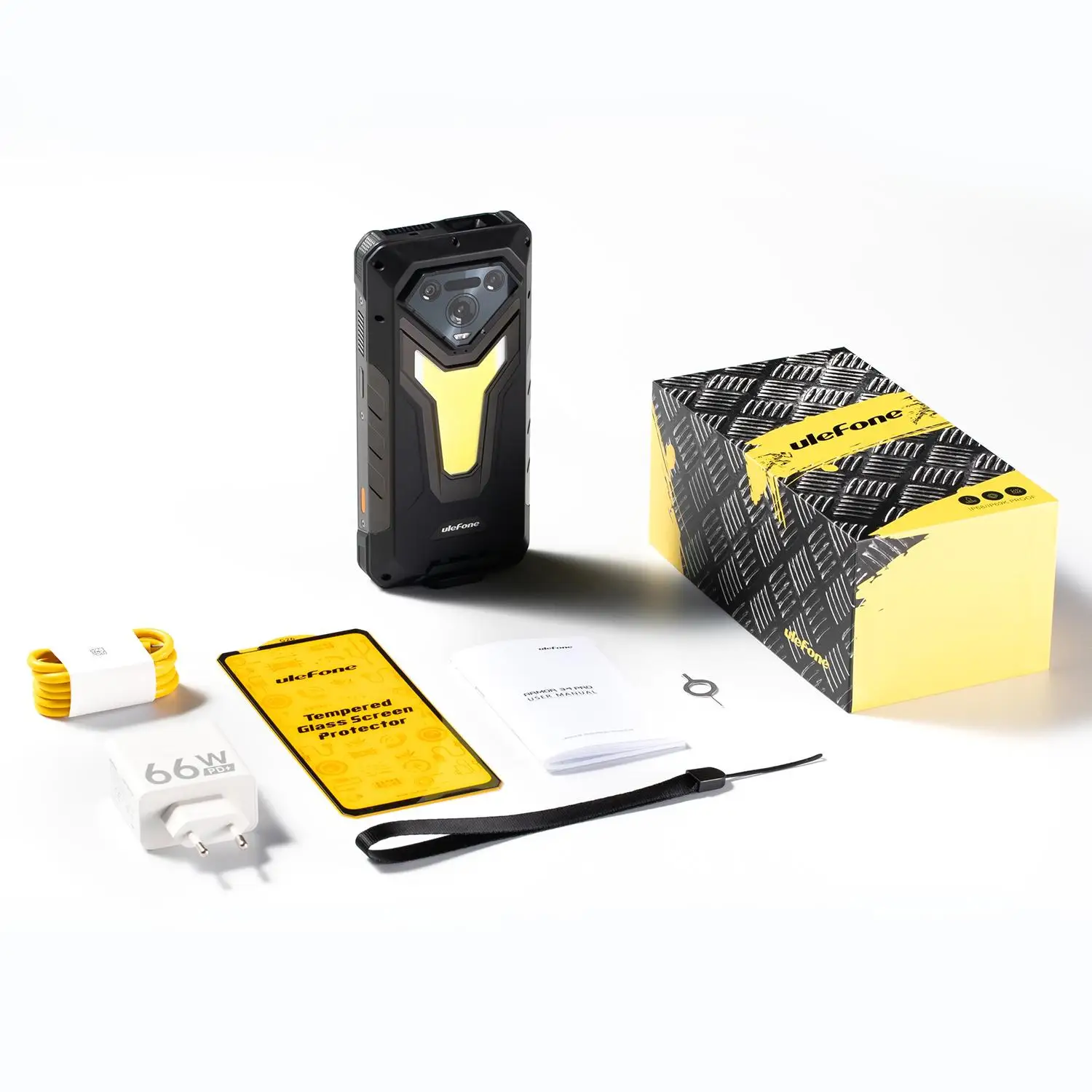 Ulefone Armor 34 Pro + Projector Rugged Phone 16GB+512GB Night Vision 6.95'' Android 15 Dimensity 7300 25500mAh 5G Smartphone