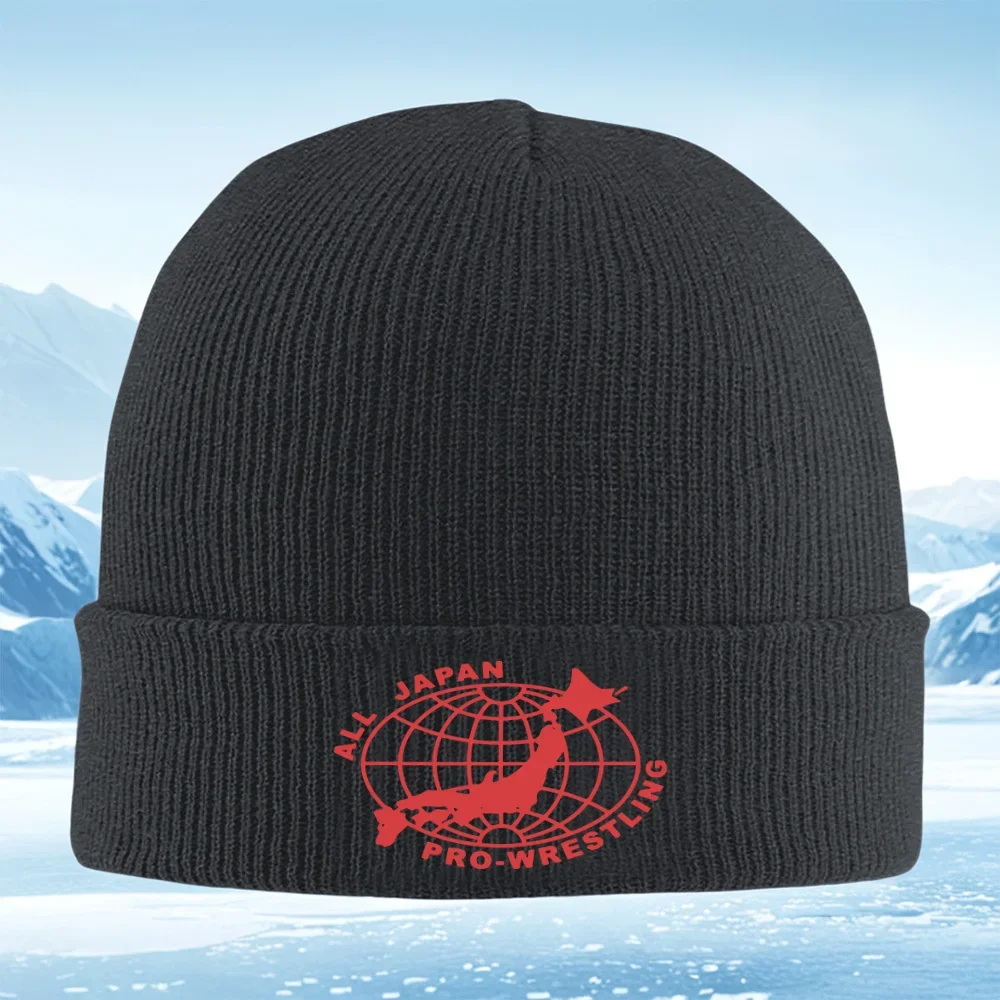 New Japan globe red wrestling pro-wrestling logo Men Women Unisex Knitted Hat Beanie Pullover Cap Winter Thermal Warm Christmas