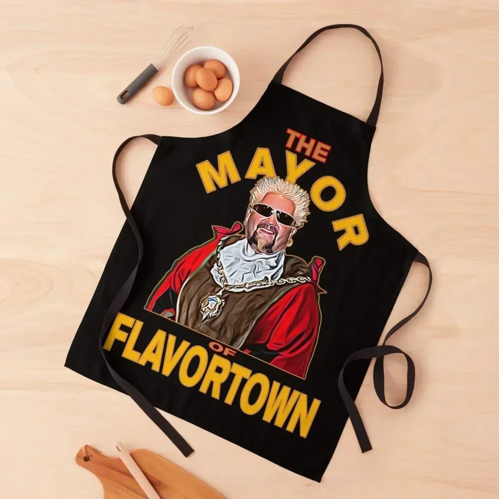 

New Guy Fieri Fans Mayor of Flavortown Apron professional hairdresser christmas Chef Accessory Chef Uniform Woman Apron