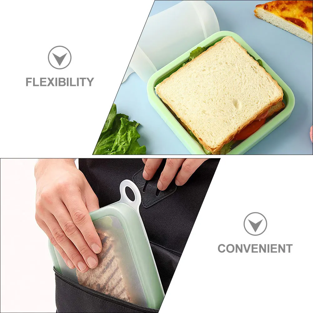 

2pcs Sandwich Storage Box Reusable Food Container With Lid For Outdoor Camping Hiking Travel Lunch Boxes Large Capacity Bento