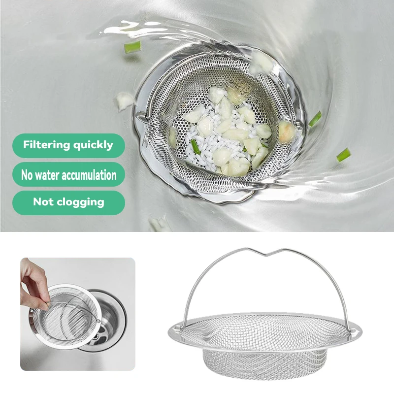 

Stainless Steel Bathtub Hair Catcher Stopper Shower Drain Hole Filter Trap Kitchen Metal Sink Strainer Floor Drain