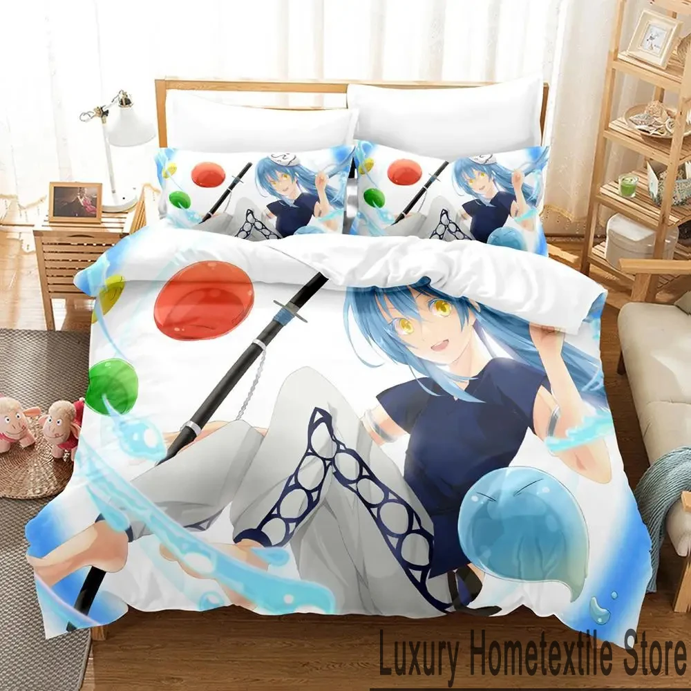 Imagem -03 - Conjunto de Cama Tensura Rimuru Capa de Edredão Capa de Edredão Consolador Que Tempo eu Reencarnei Como Lodo Tamanho King e Queen