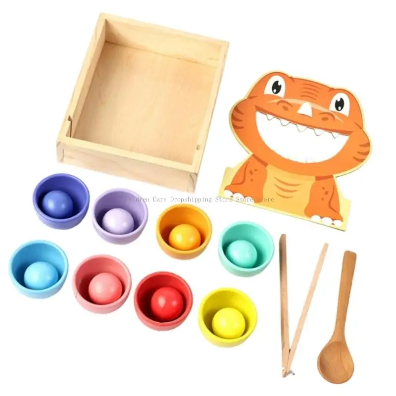 만화 공룡 클램프 구슬 유아 색상 정렬 손 기술 운동을위한 미세 운동 기술 개발 활동 장난감