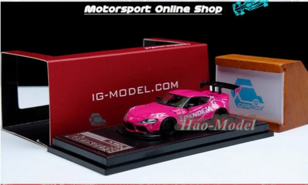 IG 1/64 For Toyota Pandem SUPRA A90 Car Model Car Resin Diecast Metal Simulation Toys Boys Gifts Hobby Display Collection Pink