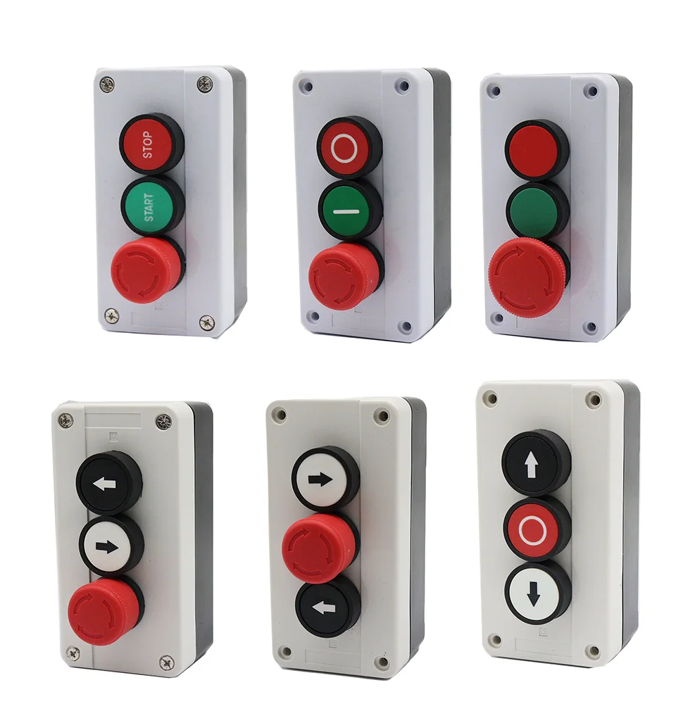 

Push Button Switch Control Box Waterproof Button Indicator Light Plastic Case Emergency Stop Reset Point Electric Box