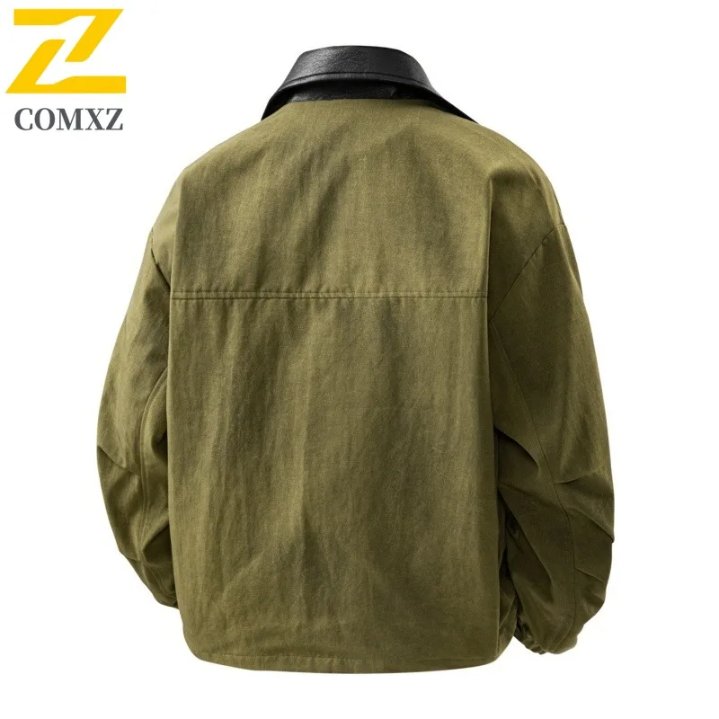 COMXZ Mens Business Jacket Turndown Collar Casual Working Versatile Coat Commuting Office Windproof Men Autumn Cleanfit Wear Top