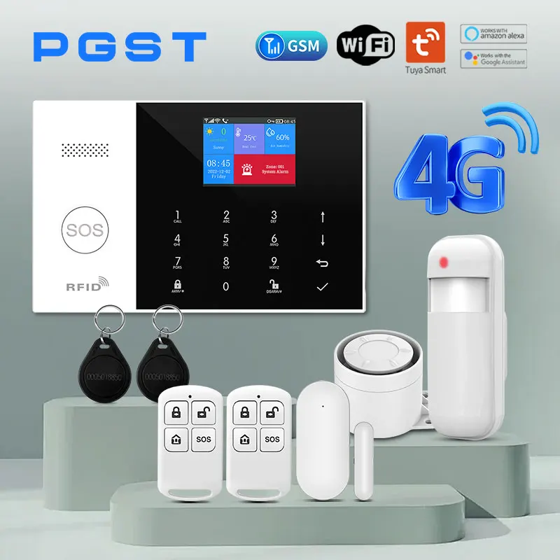 4G Alarm System for Home Burglar Security 433MHz WiFi GSM Tuya Smart Alarm Wireless  House App Control