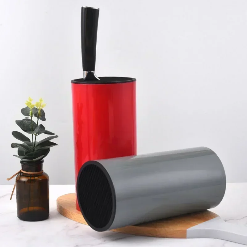 Kitchen Knife Holder Cutlery Block Rack Stand Plastic Shelf Inserted Storage Stand Chef Knife Scissor Cooking Utensils Organizer