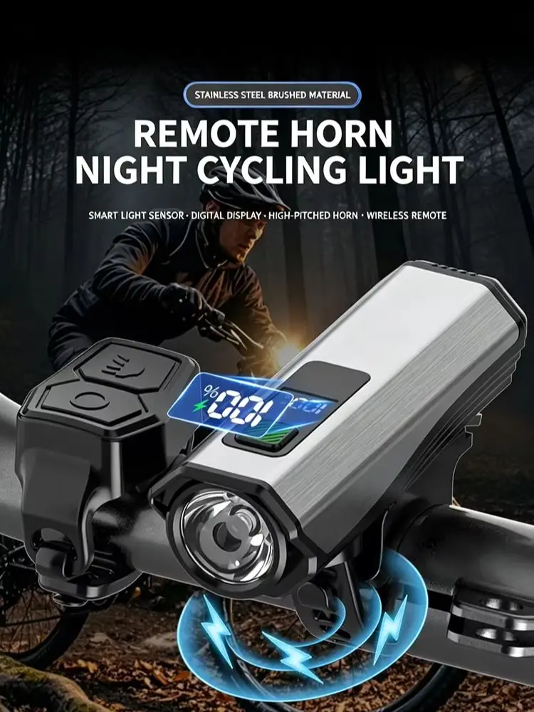 AliExpress cycle zone Smart Sensor Bicycle Front Light Wireless Remote TYPE-C Rechargeable with Horn Bike Headlight Flashlight for MTB Cycling Accesso