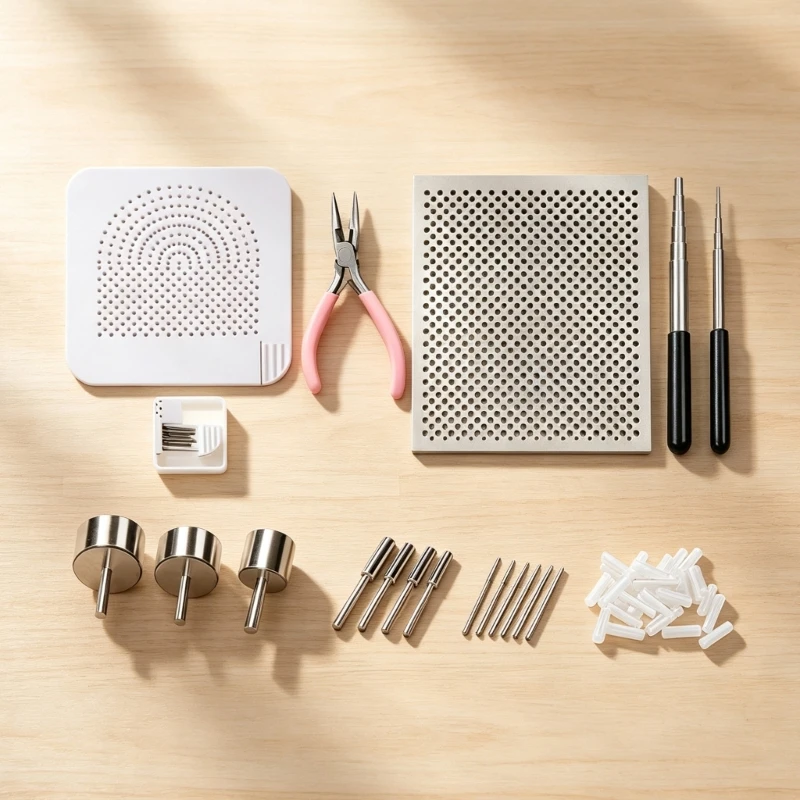 DIY Wire Forming Set with Aluminum Board, Manual Wrapping Items, Pliers and Shaping Parts for Jewelry Work, Repeated Bends M4YD