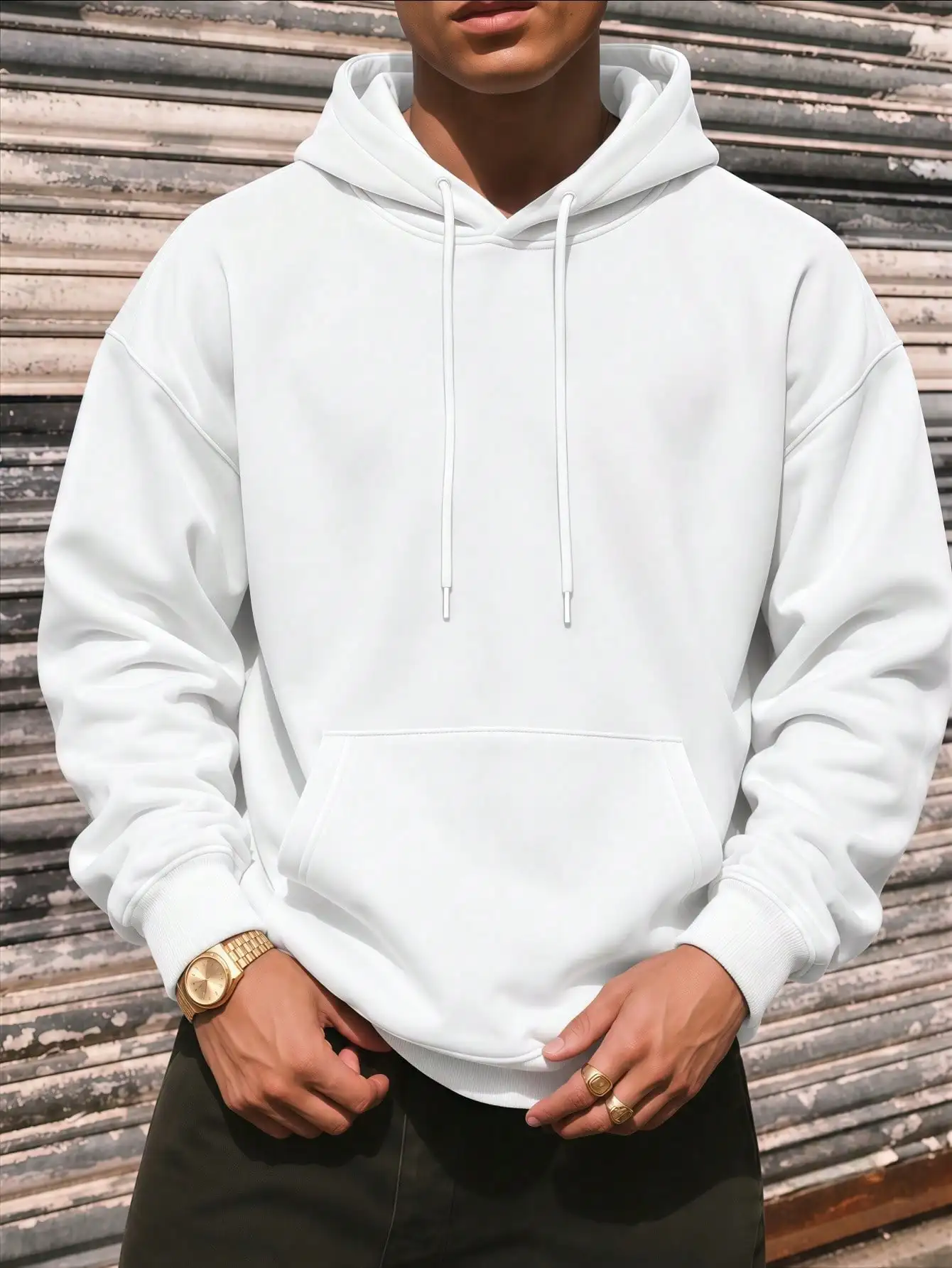 Men's Y2K Vintage Hoodie Double Sided Print Three Stacked Skulls Gothic Lettering Graphic Pullover Sweatshirt Hip Hop Streetwear Autumn Winter Fashion