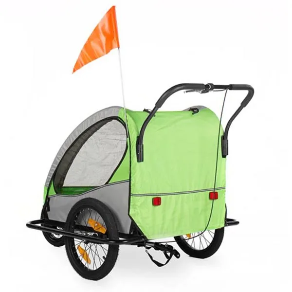 Pet Bicycle Trailer Foldable Cat and Dog Cart Two Outdoor Camping Luggage Trailer Pet Trolley Small Animal Carrier