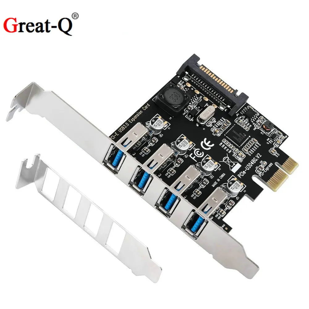 Desktop PCI-E to USB 3.0 expansion card 4 four port high-speed NEC rear USB 3.0 adapter card no power supply