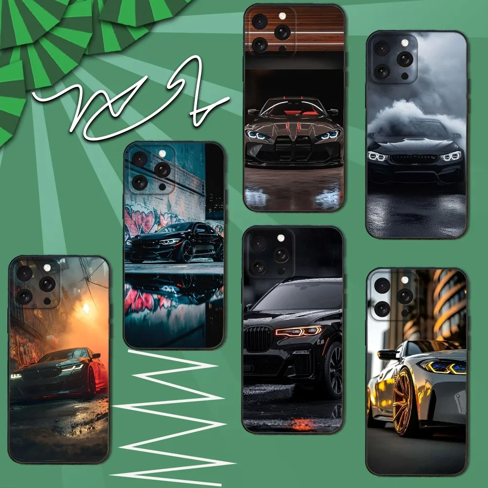 

Black White for B-BMW Phone Case For iPhone 16e,16,15,14,13,12,11,Pro,X,XS,Max,XR,Plus,Mini Soft Black Cover