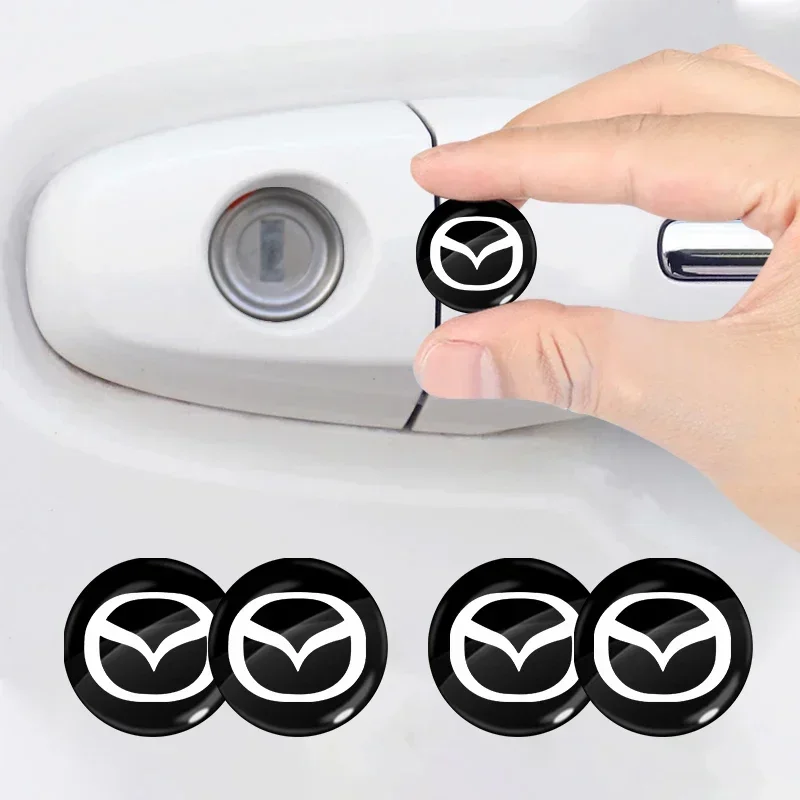 For Mazda 2 3 6 CX-3 CX-5 CX-8 MX-30 MX-5 BT-50 ATENZA ATENZA R360 Car Lock Keyhole Stickers Door Lock Protect Car 3D Stickers