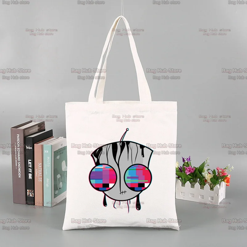 Reutilizável Eco Eco Shopping Bag, Invasor Zim imagem, Desenhos animados, Personalizado