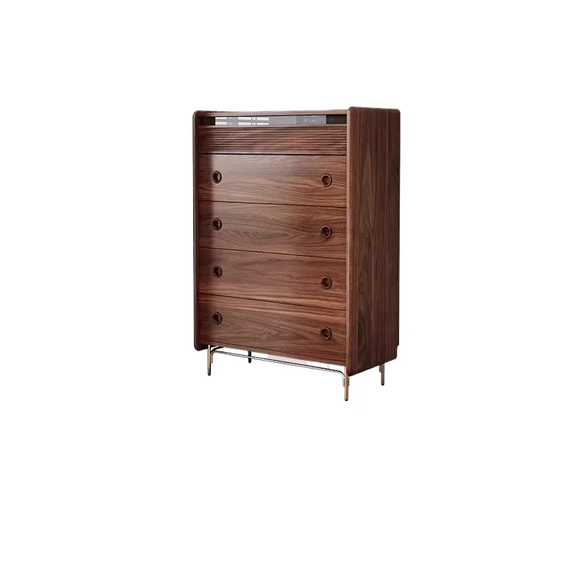 

North American black walnut chest of drawers bedroom drawer storage cabinet living room all-solid wood six-bucket cabinet